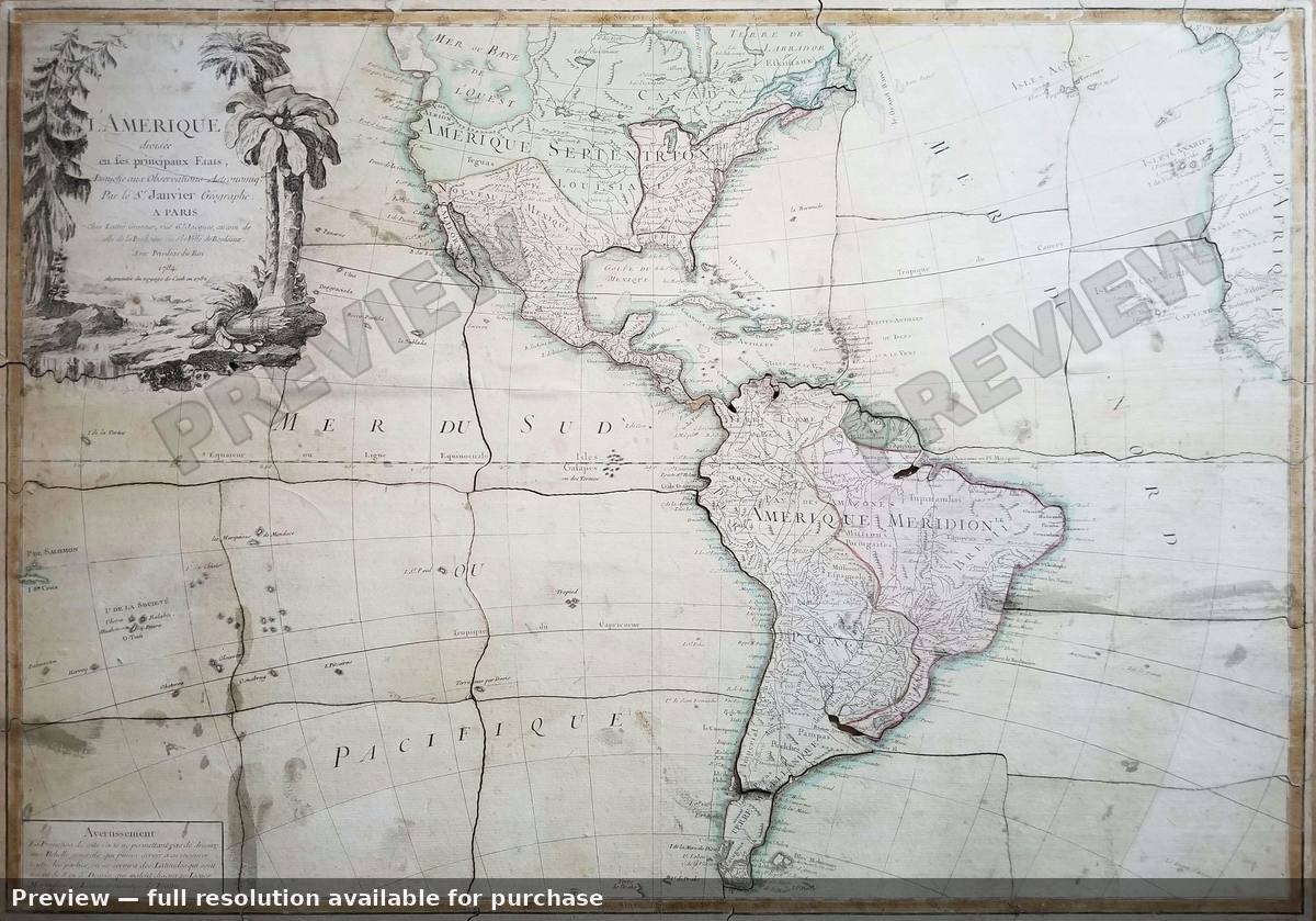 Antique map: America, 1784