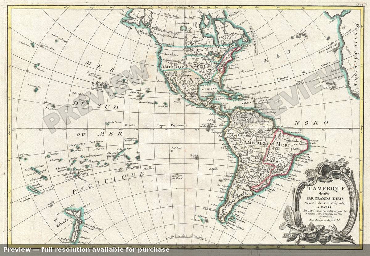 Antique map: America, 1783