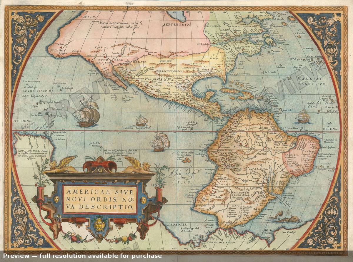 Antique map: America, 1572