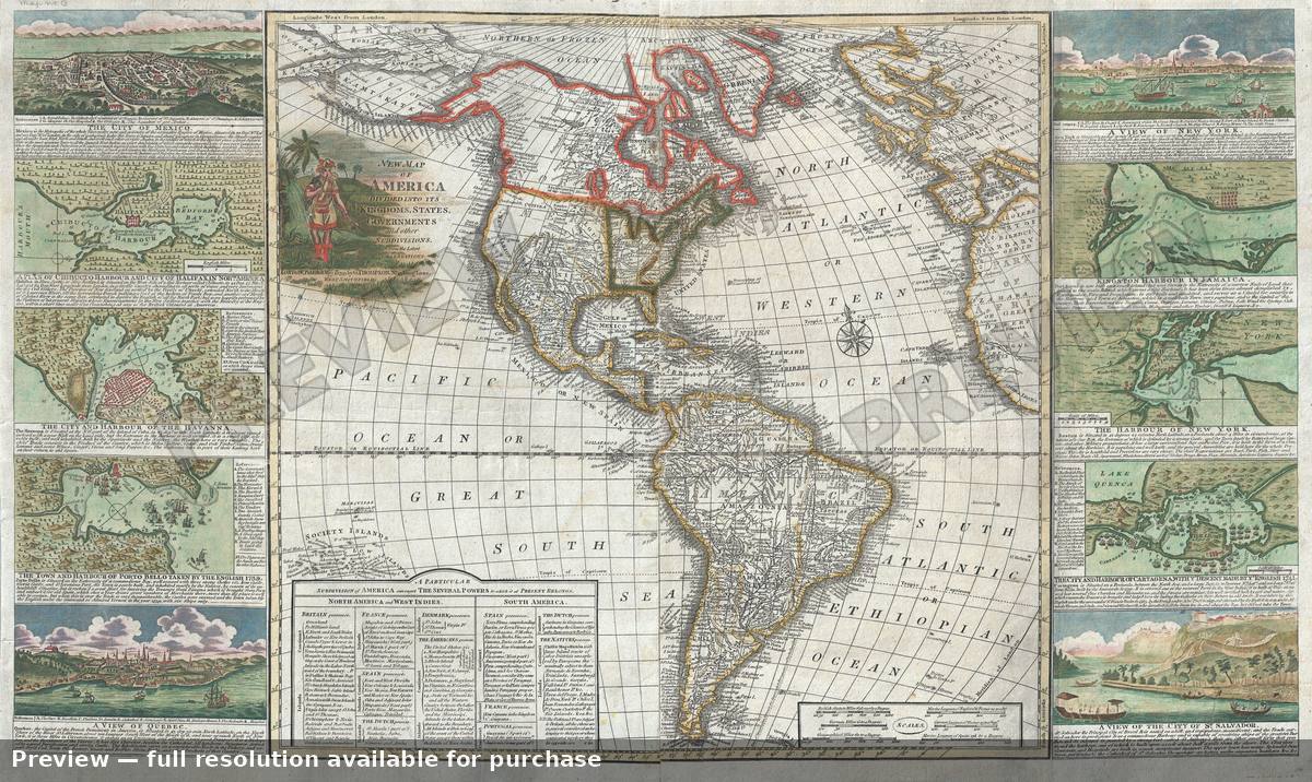 Antique map: America, 1799