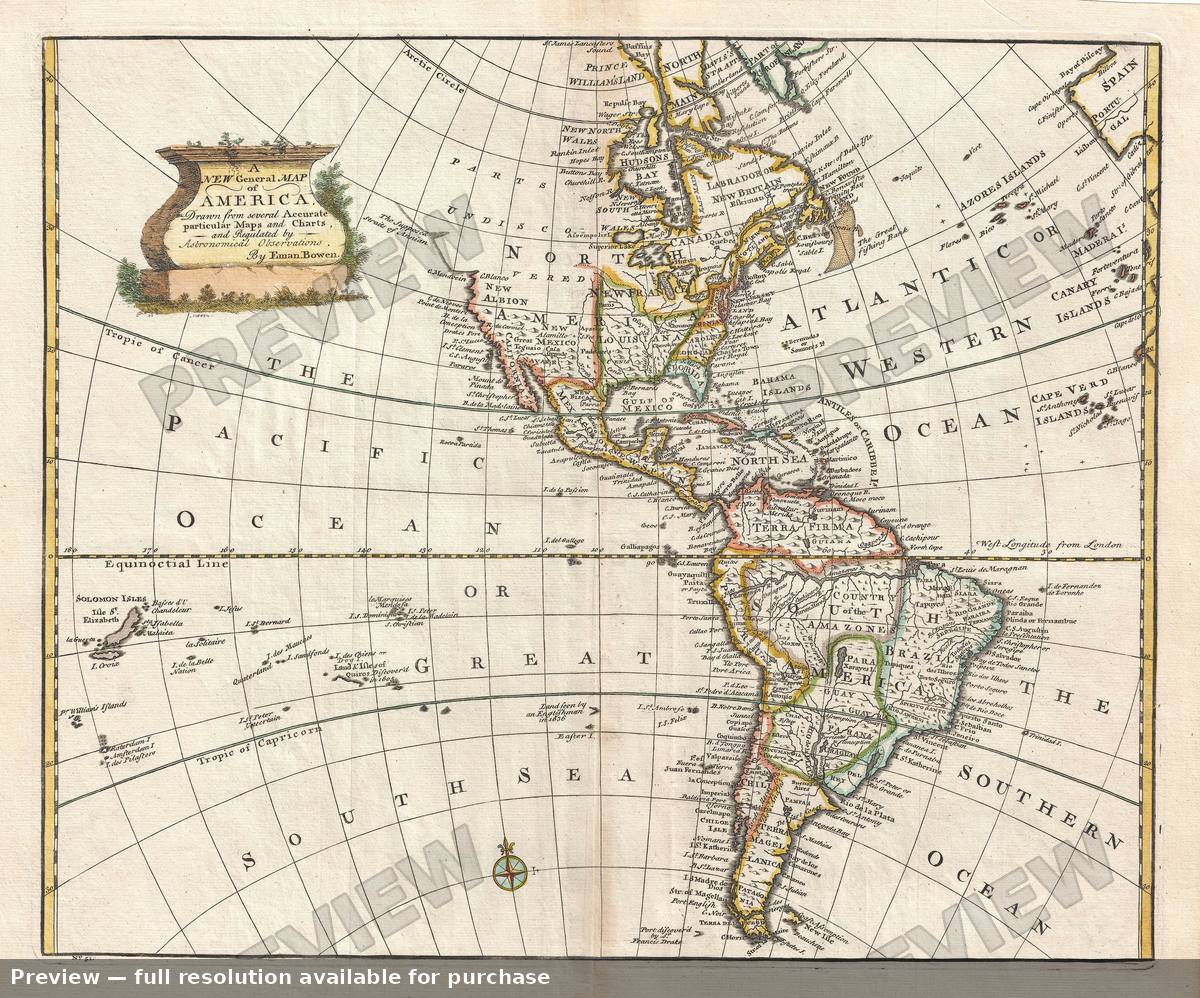 Antique map: America 2, 1747