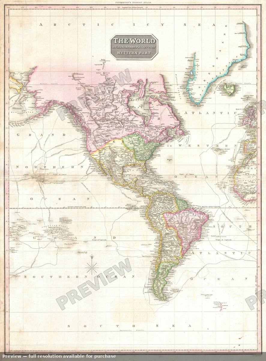 Antique map: America NS, 1818