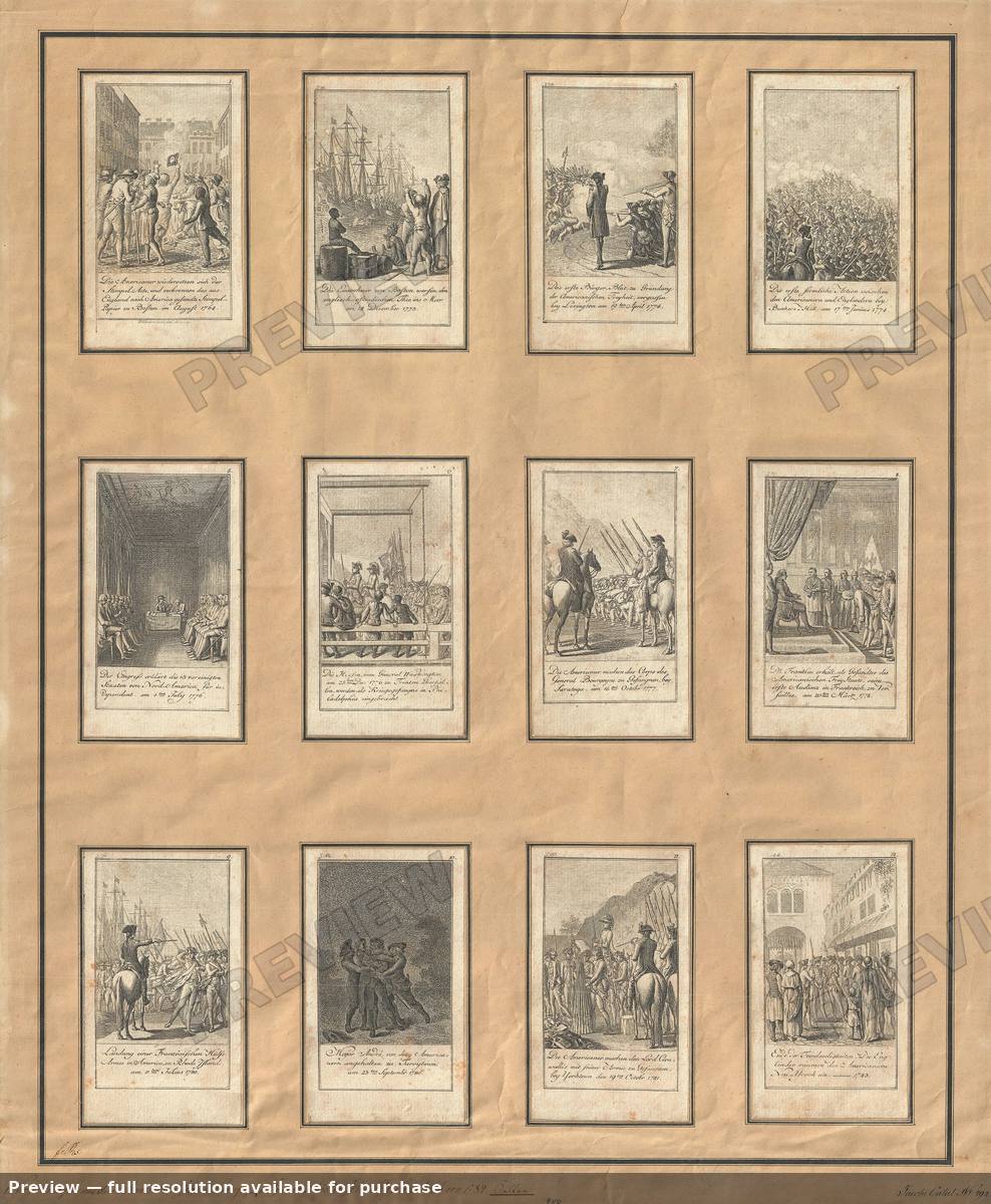 Antique map: American Revolutionary War Cards, 1784