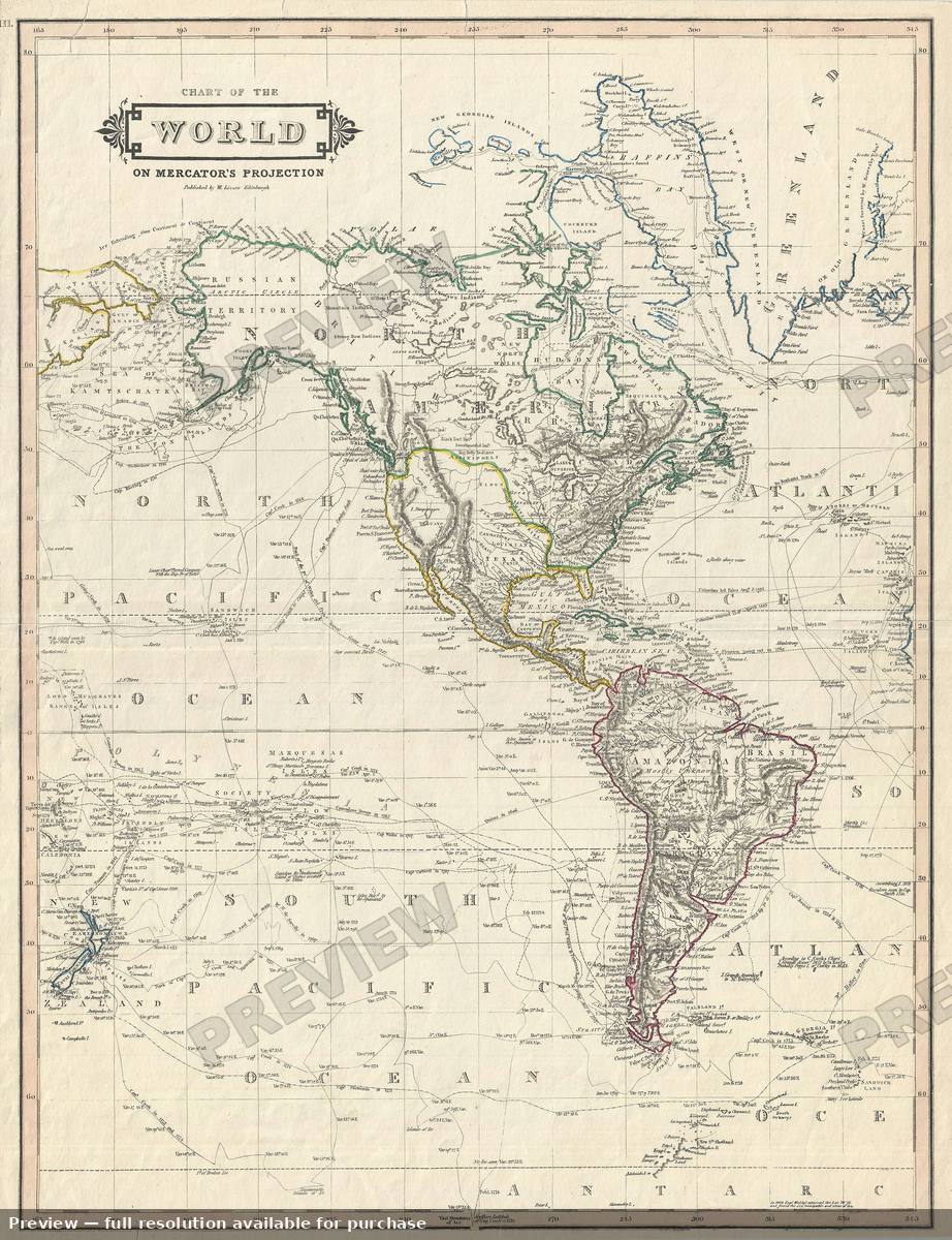 Antique map: Americas, 1831, 1831
