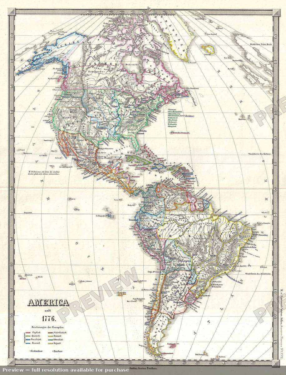 Antique map: Americas Seit 1776, 1855