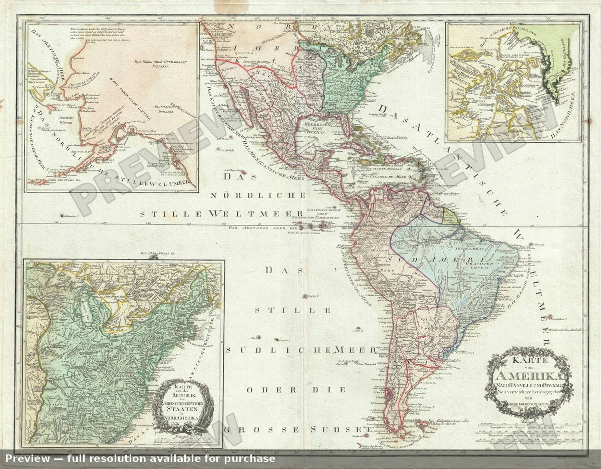 Antique map: Amerika, 1795, 1795