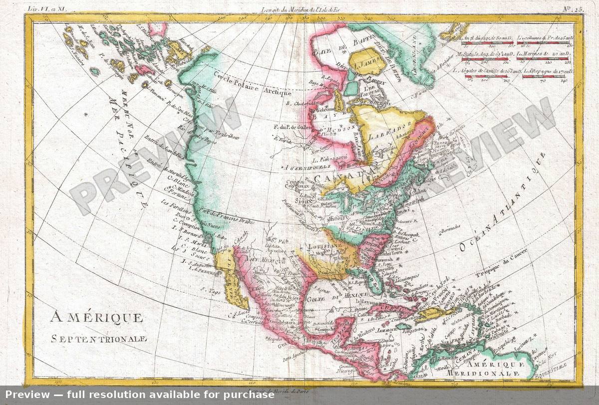 Antique map: Amerique, 1780, 1780