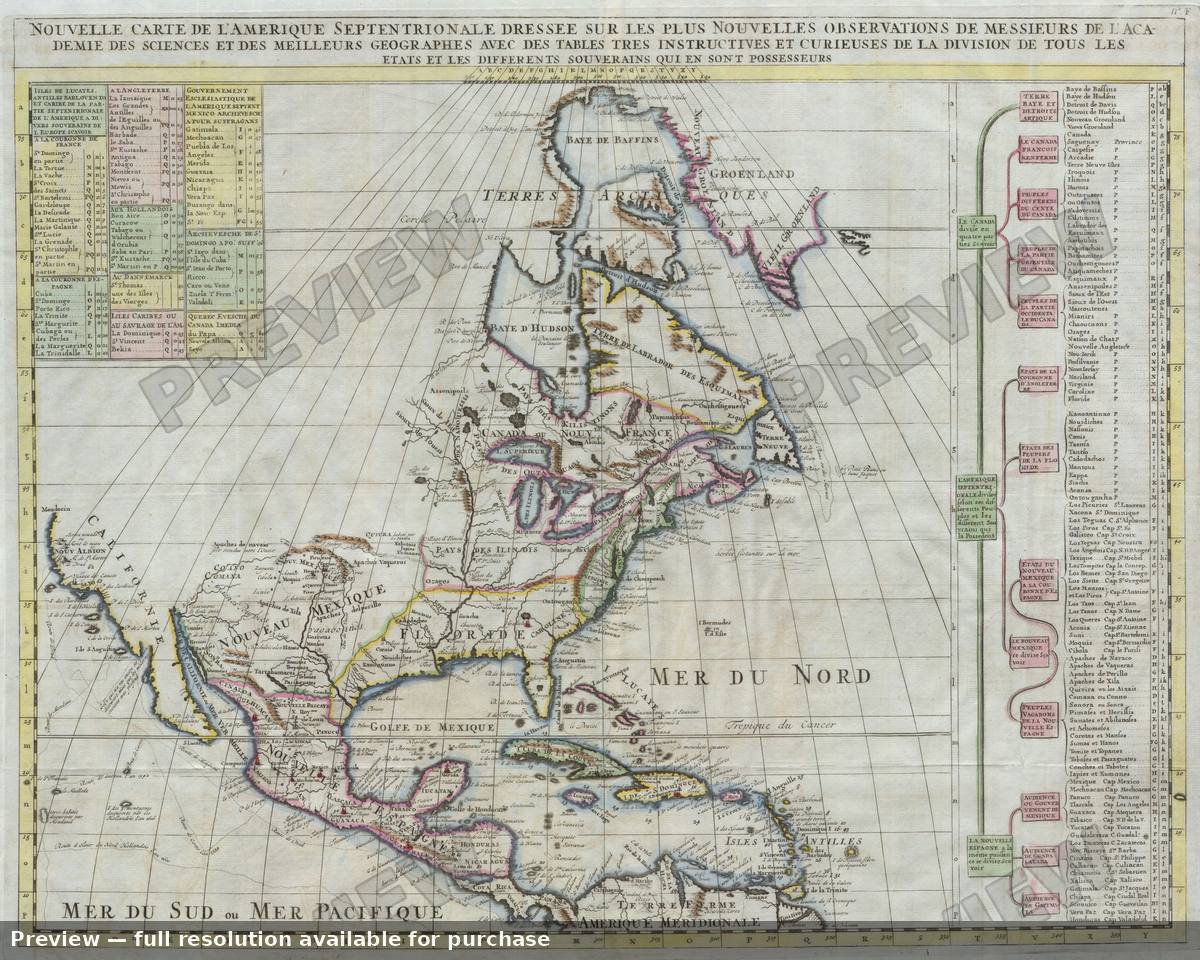 Antique map: Amerique, 1720