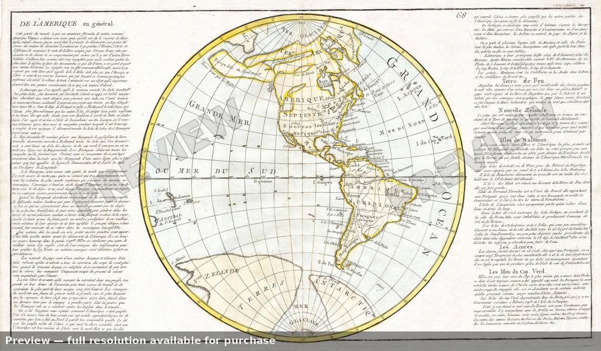 Antique map: Amerique, 1785, 1785