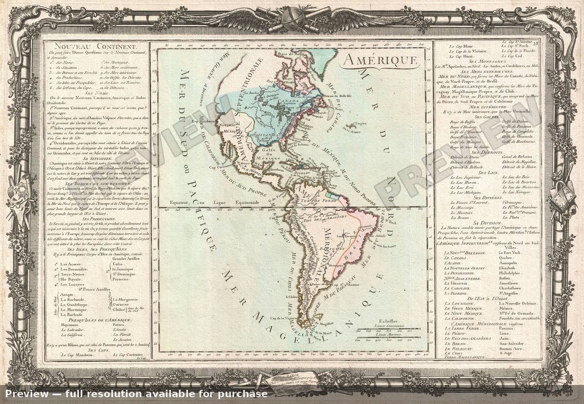 Antique map: Amerique, 1760, 1760