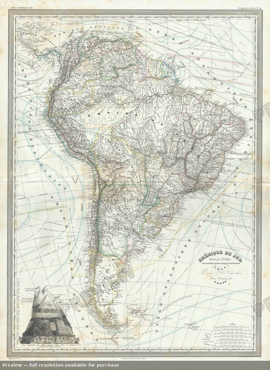 Antique map: Amerique Du Sud, 1860