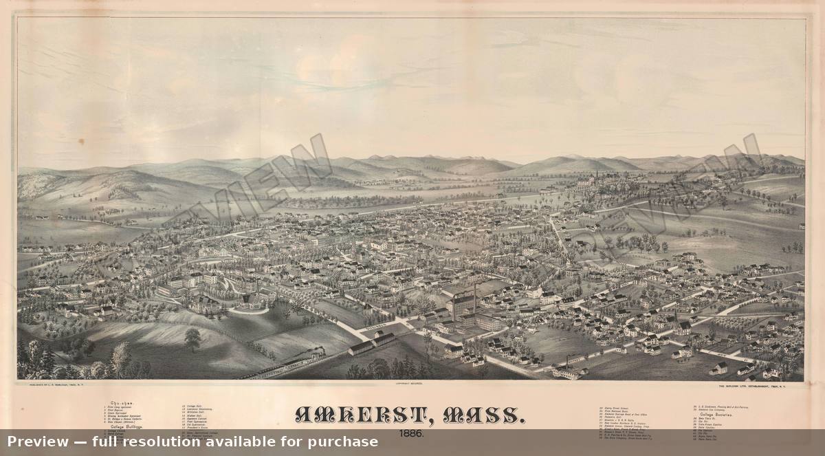 Antique map: Amherst, 1886, 1886