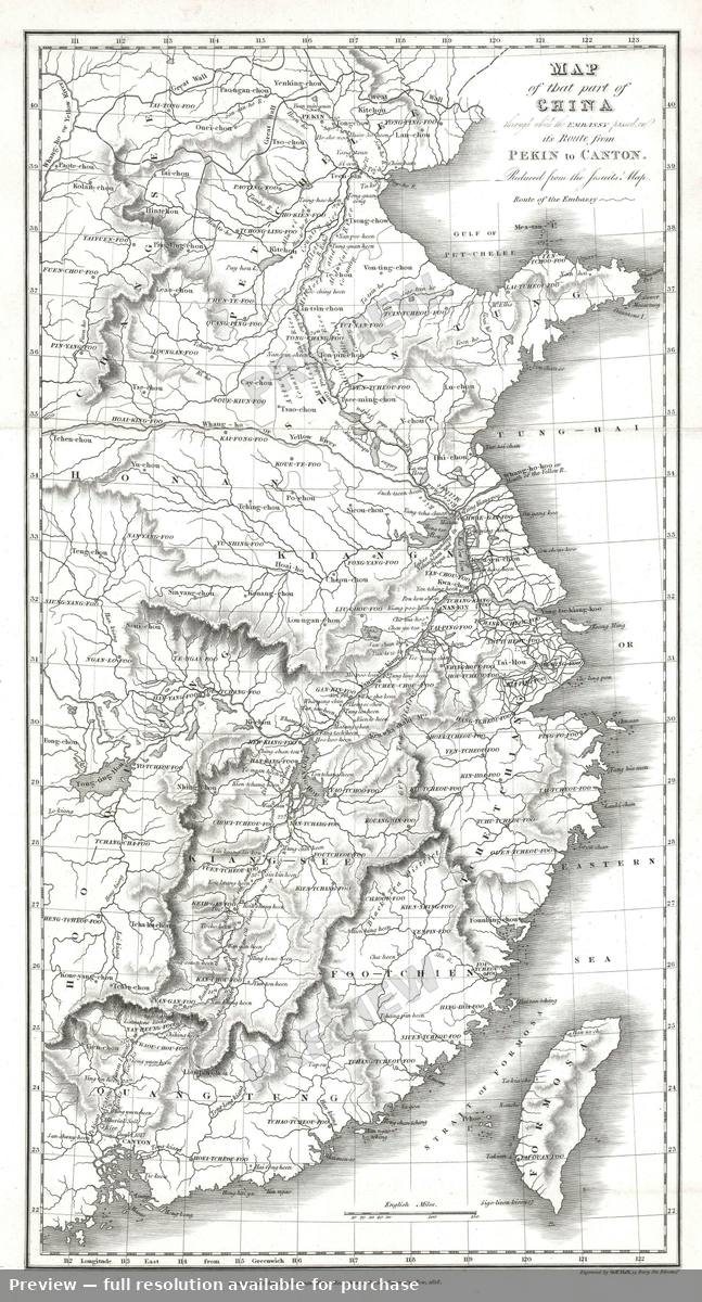 Antique map: Amherst Embassy, 1818