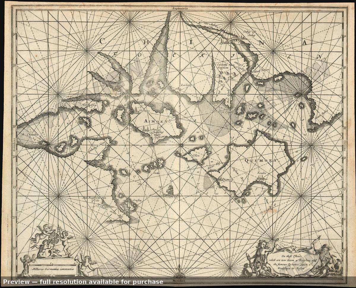 Antique map: Amoy Xiamen China, 1675, 1675