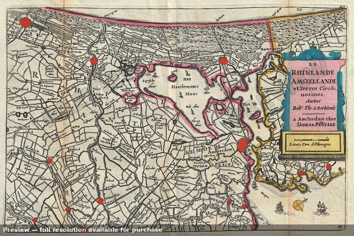 Antique map: Amstellande, 1747