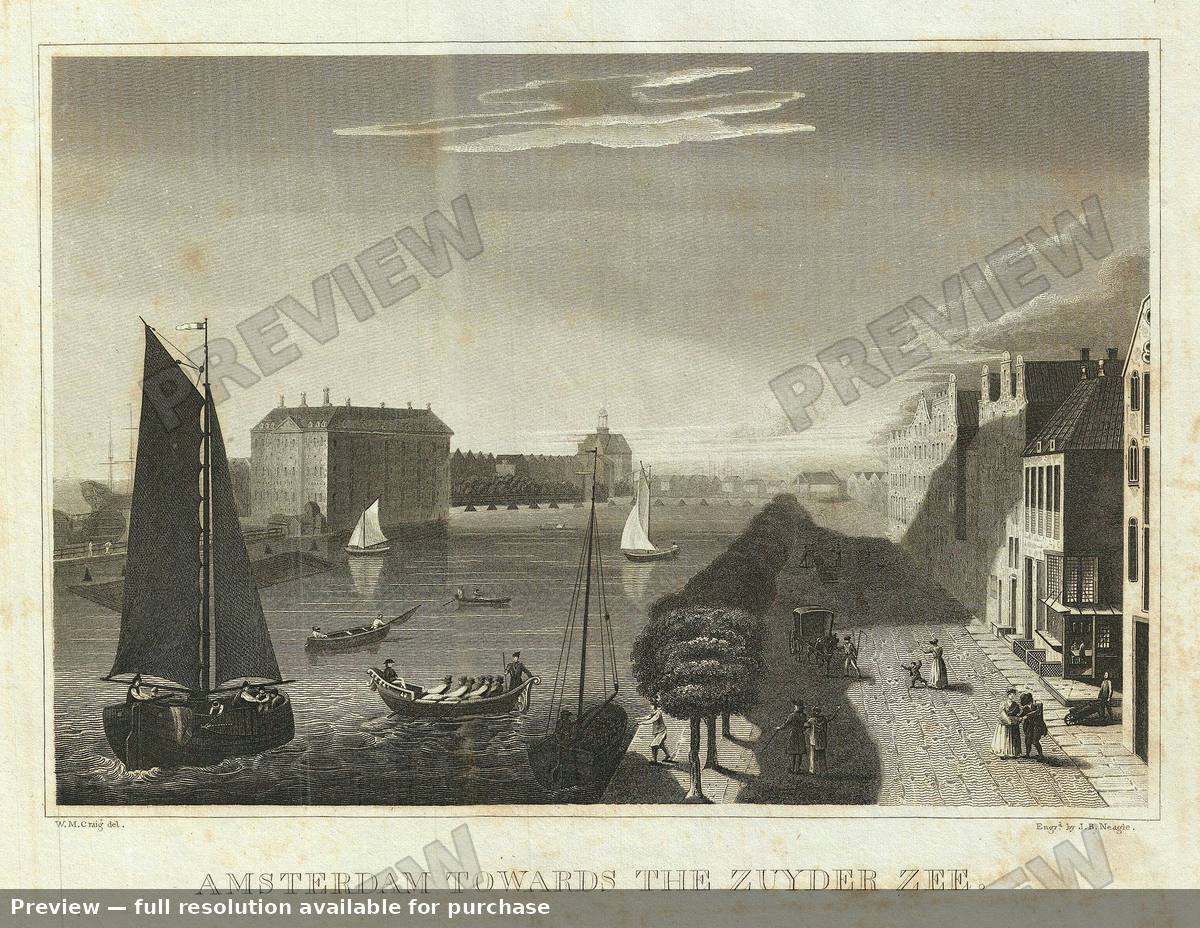 Antique map: Amsterdam, 1828