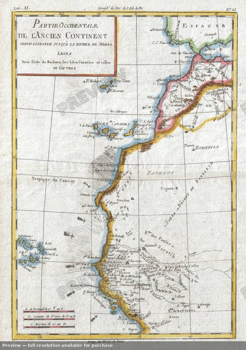 Antique map: Ancien Continent, 1780