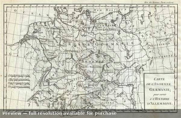 Antique map: Ancient Germany, 1782