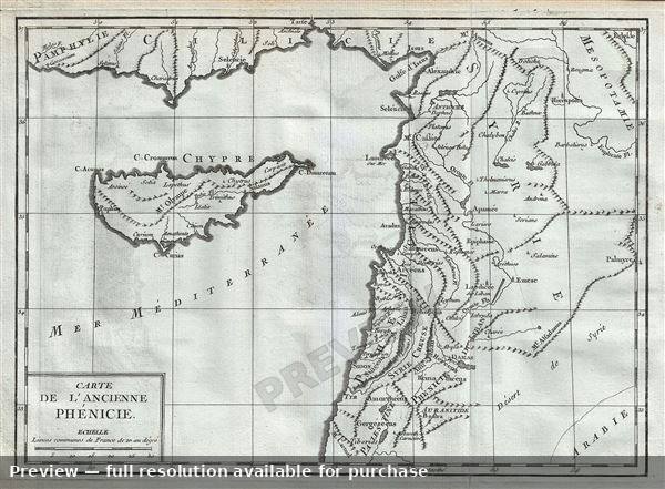 Antique map: Ancient Phoenicia, 1782