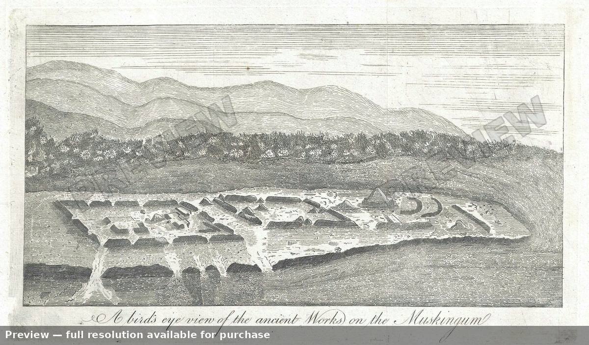 Antique map: Ancient Works Muskingum, 1805, 1805