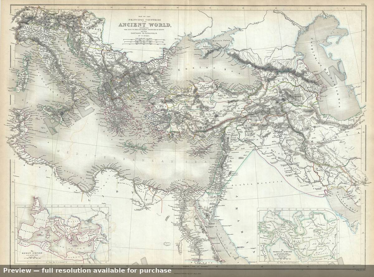 Antique map: Ancient World, 1844