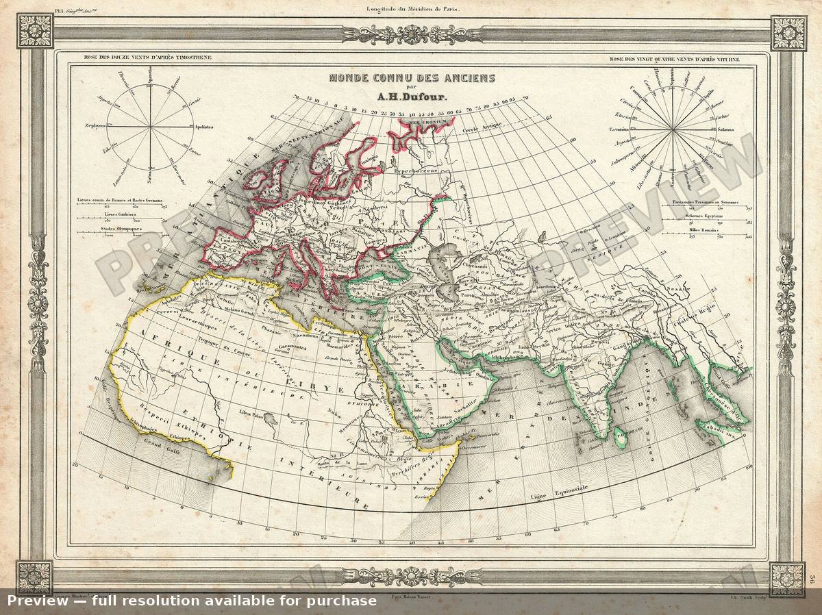 Antique map: Ancient World, 1852