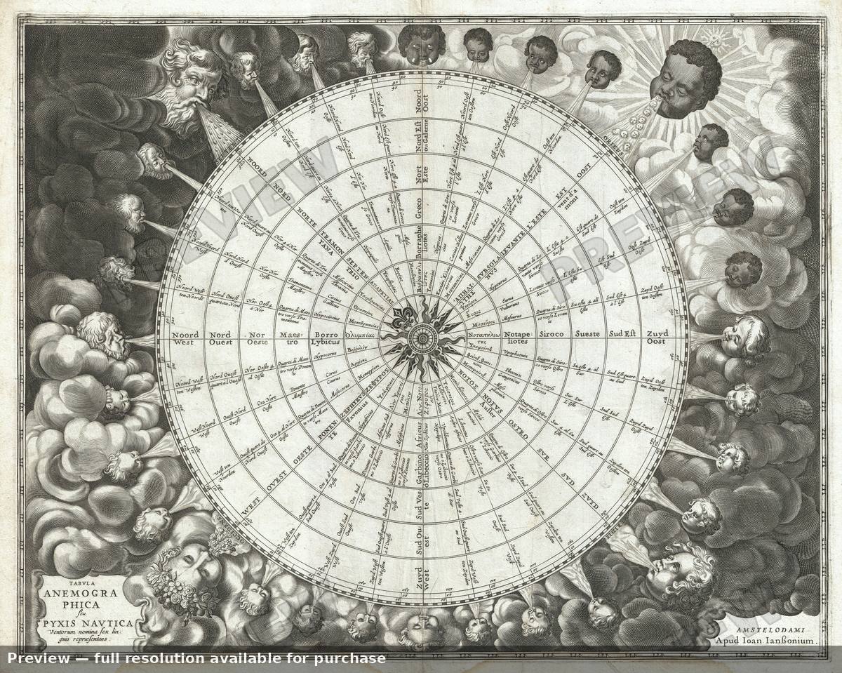 Antique map: Anemographica, 1650, 1650