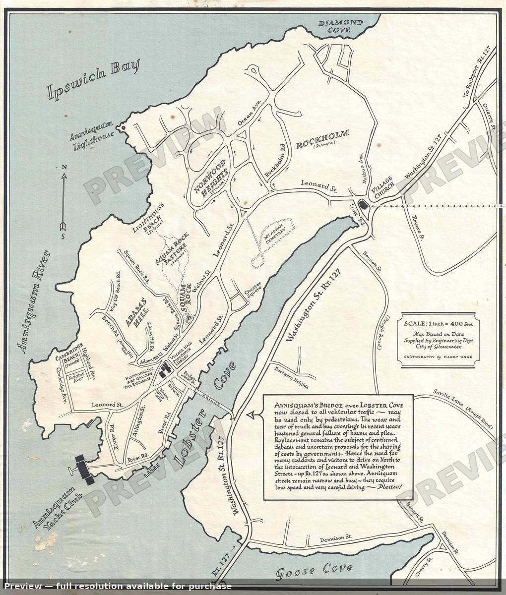 Antique map: Annisquam, 1968