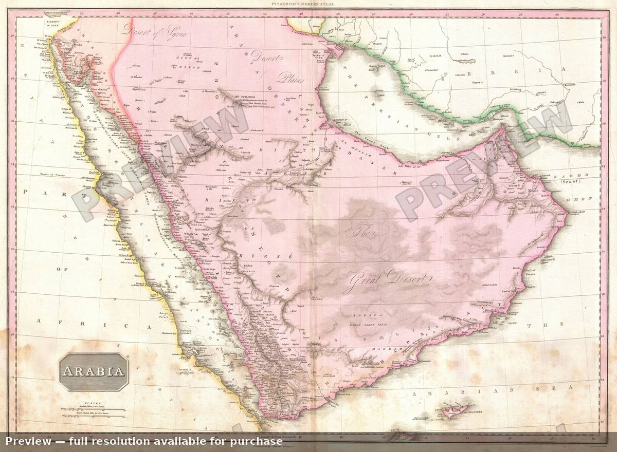 Antique map: Arabia 2, 1818