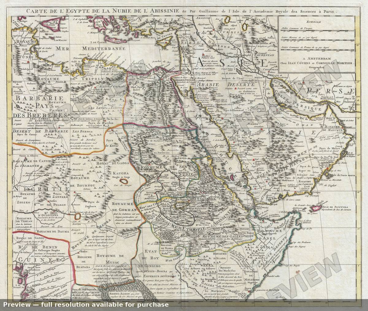 Antique map: Arabia Egypt, 1730