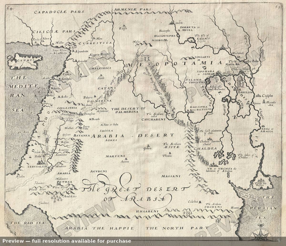 Antique map: Arabiathe Happie, 1614
