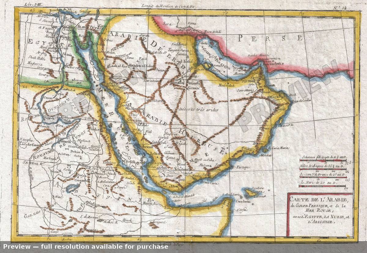 Antique map: Arabie, 1780, 1780