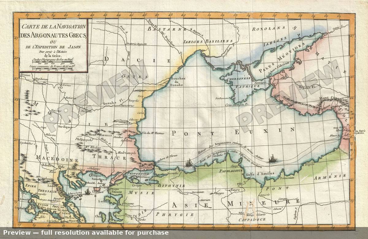 Antique map: Argonautic Expedition, 1770, 1770