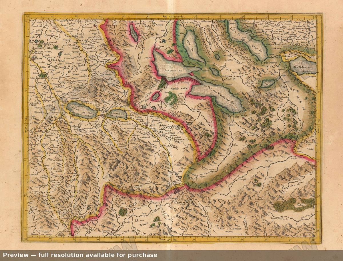 Antique map: Argow, 1618