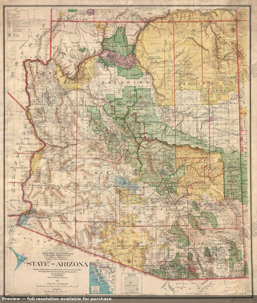 Antique map: Arizona, 1821