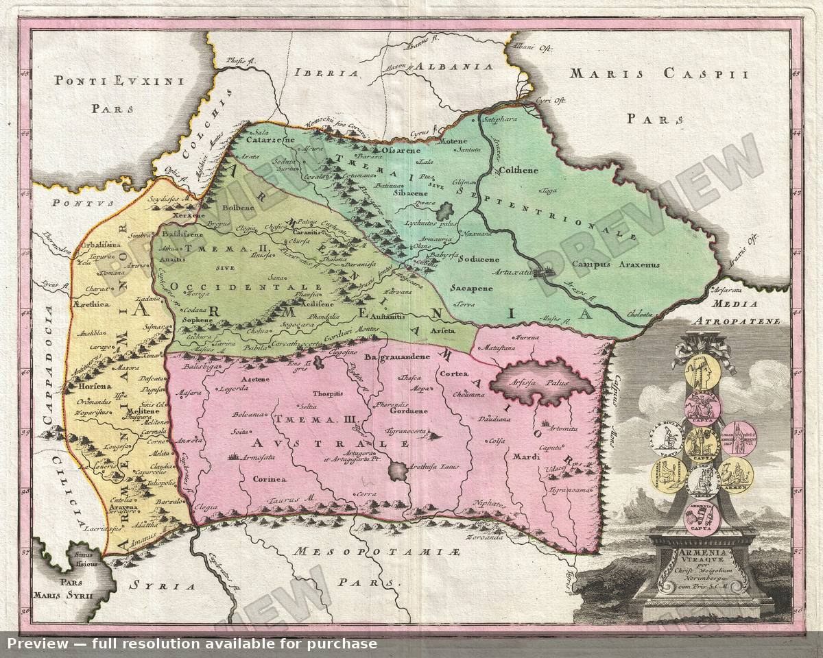 Antique map: Armenia, 1720, 1720