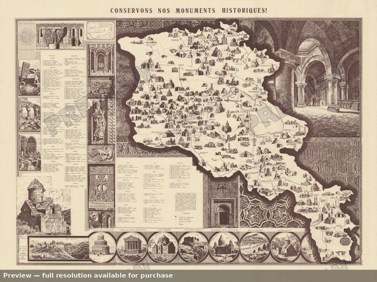 Antique map: Armenia Historique, 1968, 1968