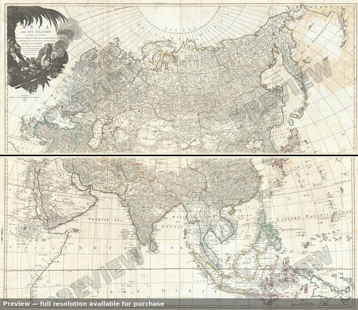Antique map: Asia, 1794