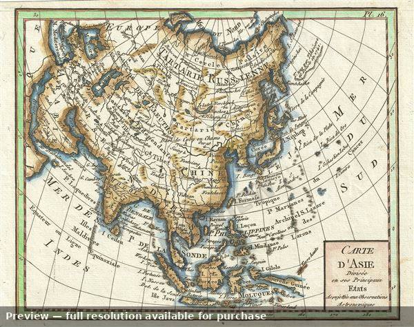 Antique map: Asia, 1799, 1799