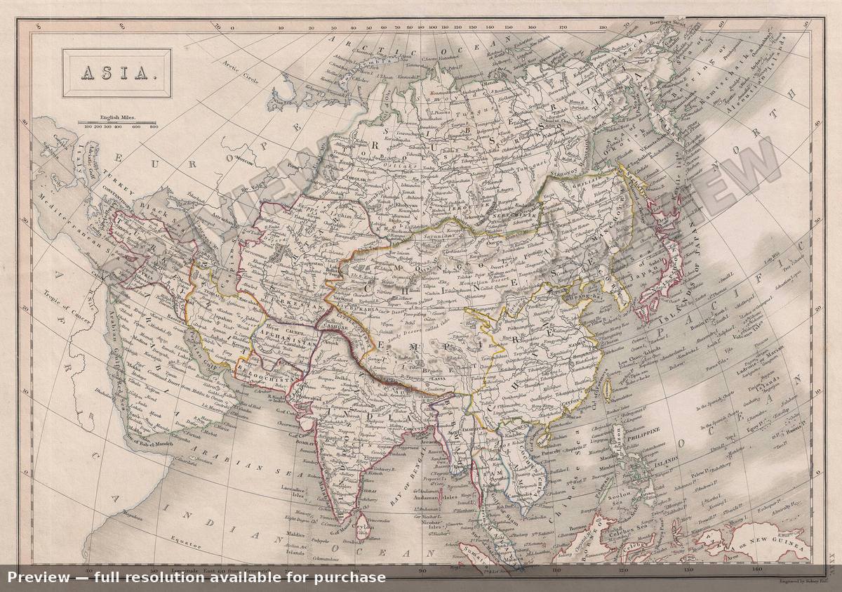 Antique map: Asia, 1840, 1840