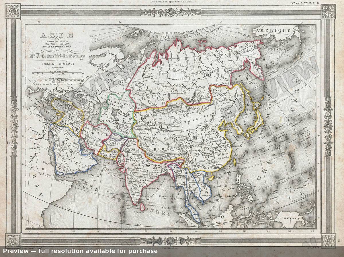 Antique map: Asia, 1852, 1852