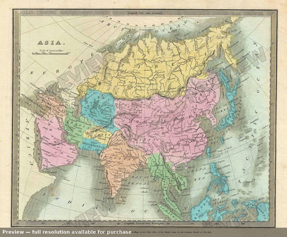 Antique map: Asia, 1835, 1835