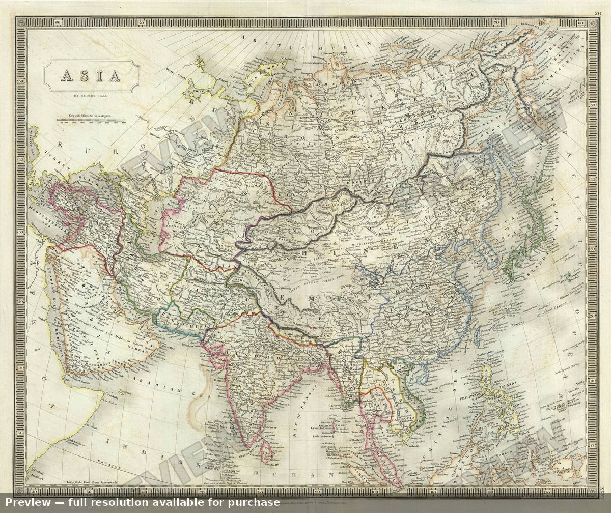 Antique map: Asia, 1835
