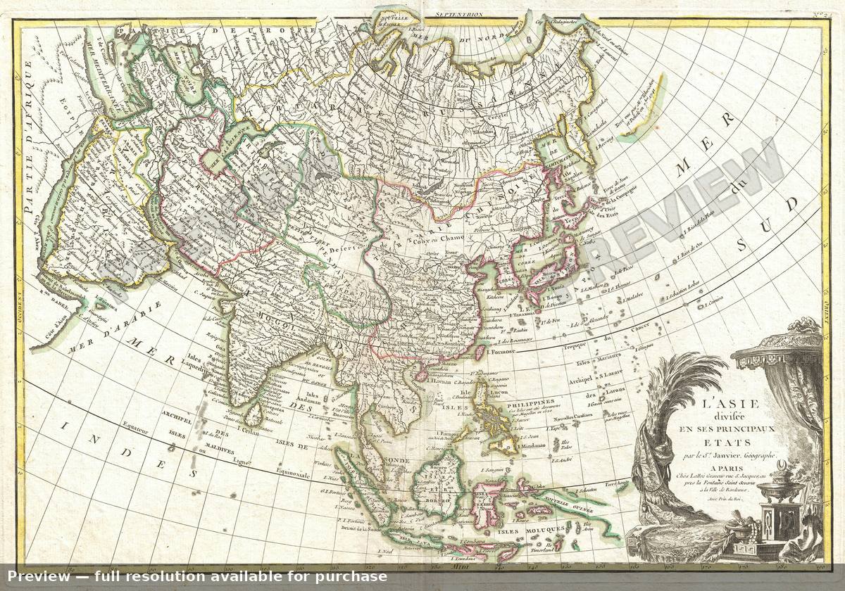 Antique map: Asia, 1770, 1770