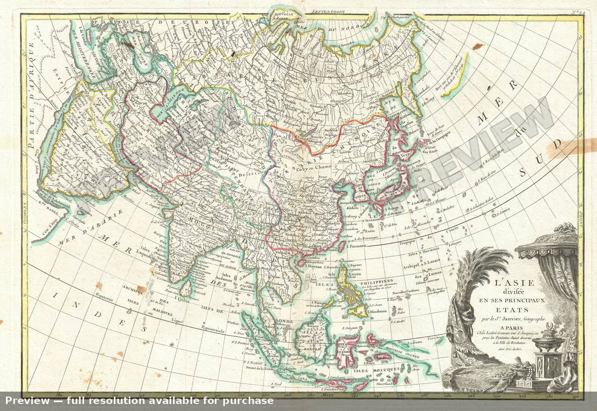 Antique map: Asia, 1783, 1783