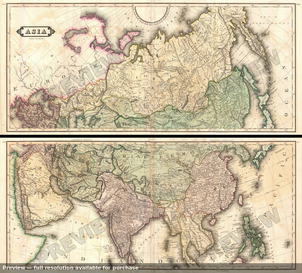 Antique map: Asia, 1820, 1820