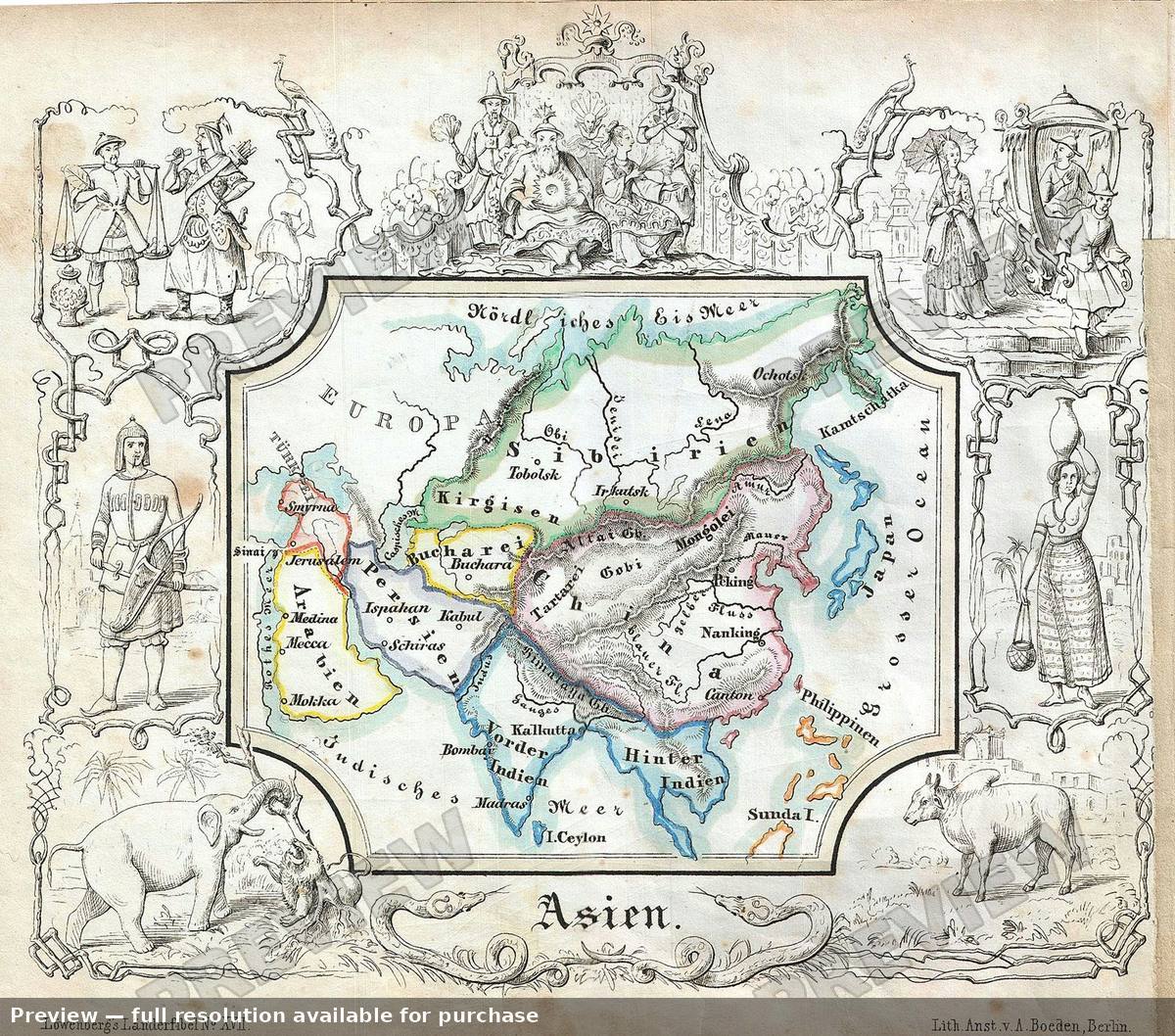 Antique map: Asia, 1846