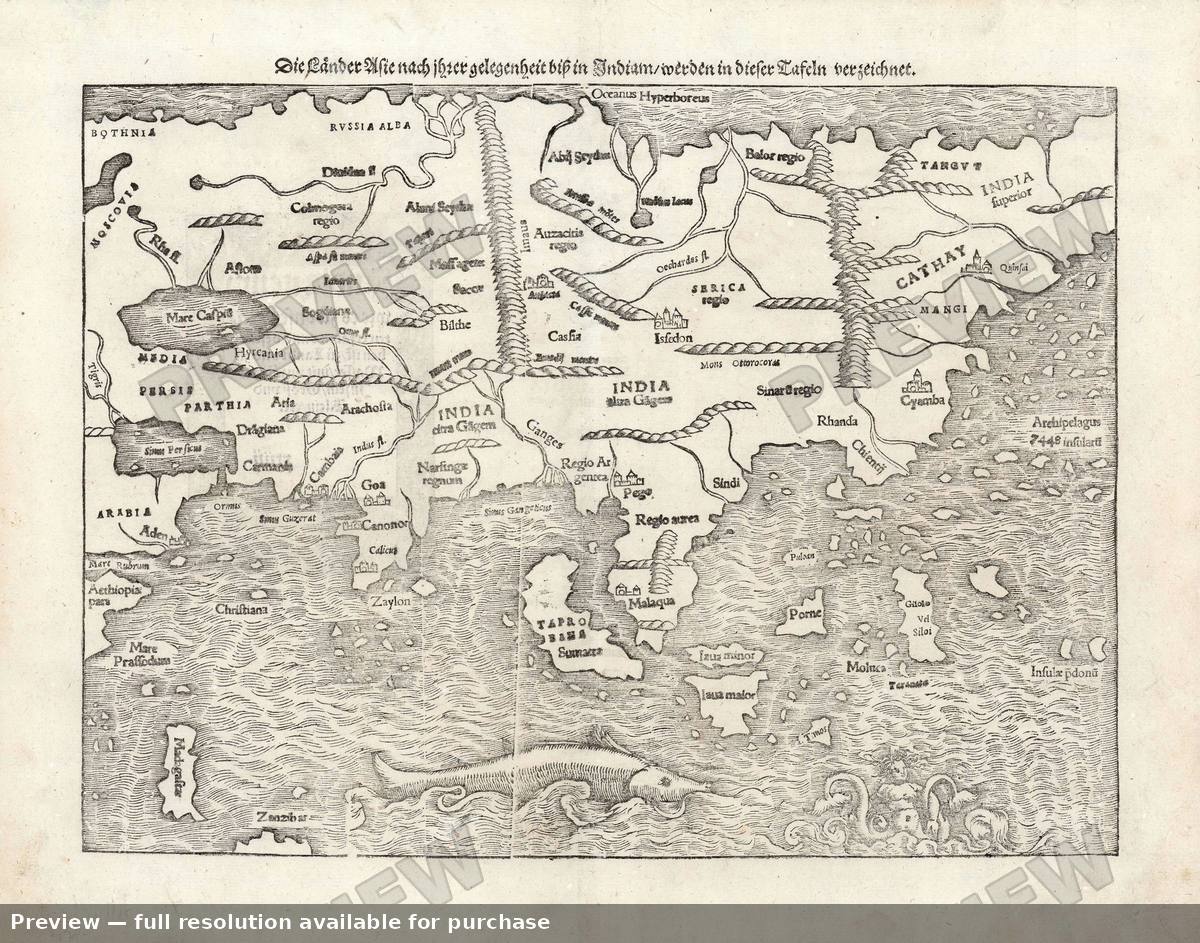 Antique map: Asia, 1540, 1540