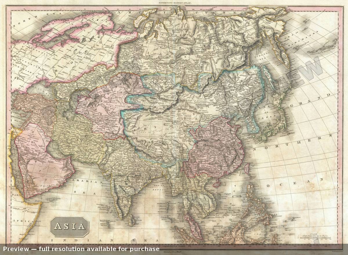 Antique map: Asia, 1818
