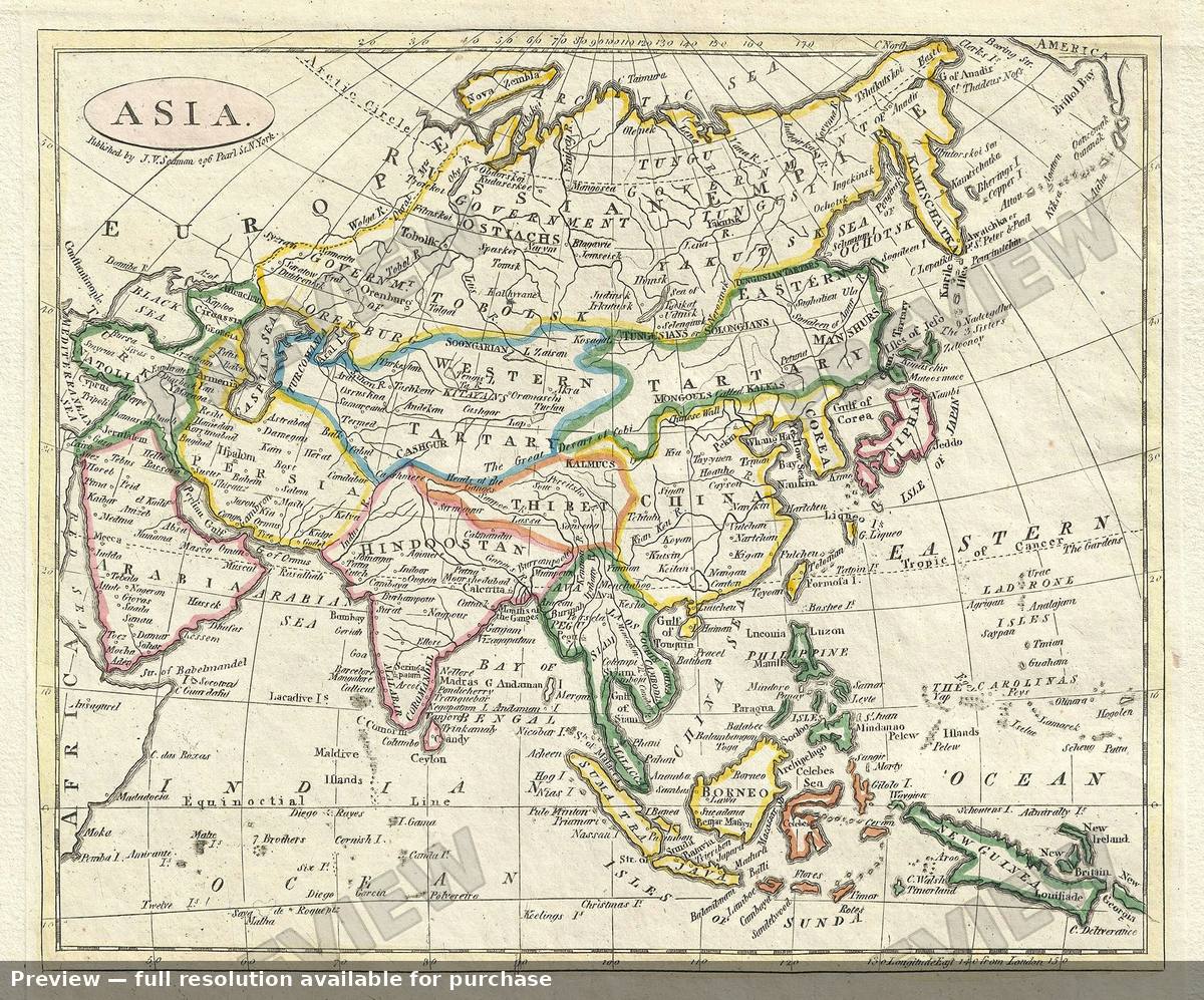 Antique map: Asia, 1821, 1821